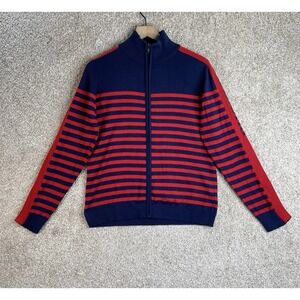 Emerson street Cardigan Sweater Women's  M Arizona Zip Up Sport Red Navy
